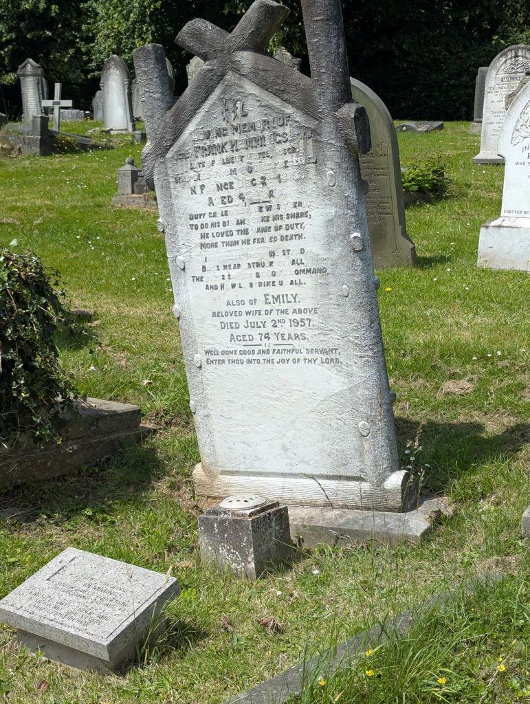 Memorial gravestone for Frank and Emily Hemmings